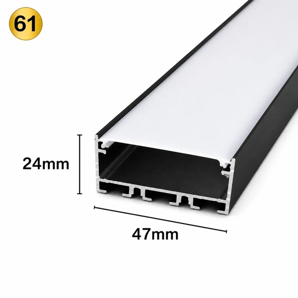 پروفیل لاین نوری روکار و آویز و توکار کد61