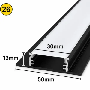 پروفیل لاین نوری توکار کناف و MDF بدون فنر کد26